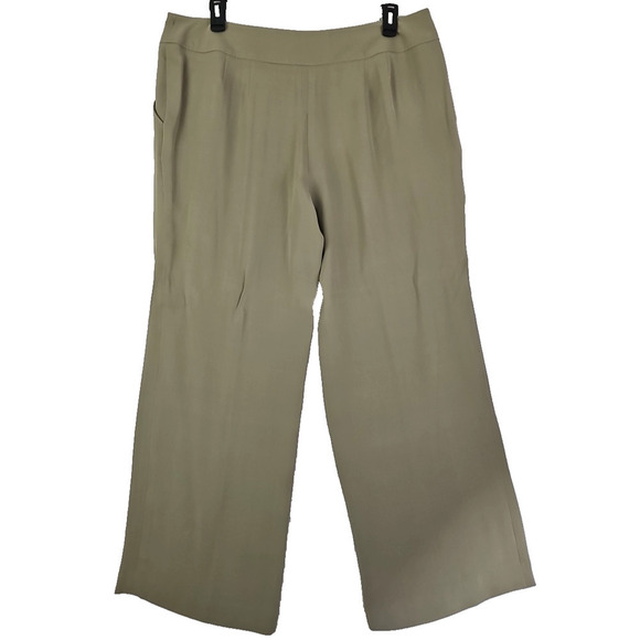 Alfani ~Woman Plus Size 18W~ Cement 100% Pure Silk Wide-Leg Pants NWT $89.00 - Picture 7 of 12